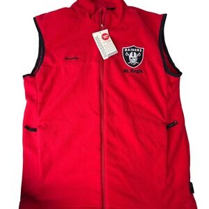 Rossignol Raiders Fleece Vest Mens Medium Red Zip Up Embroidered NFL